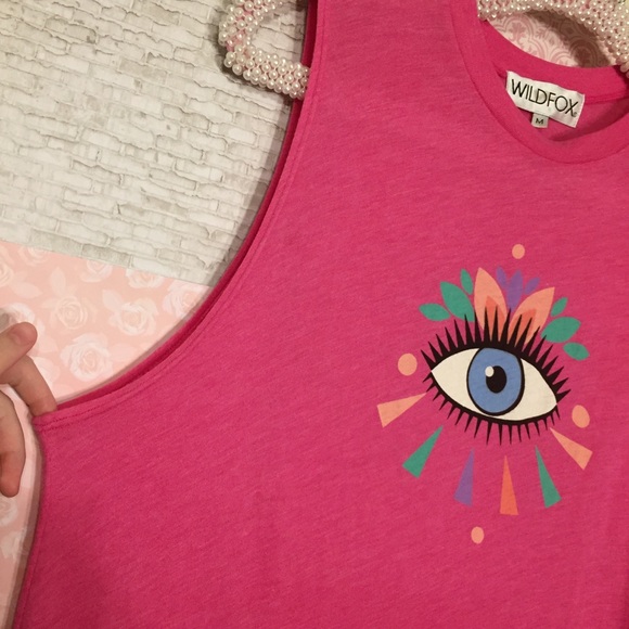 Wildfox | Third Eye Long Fringe Pink Tank Top - Picture 3 of 8